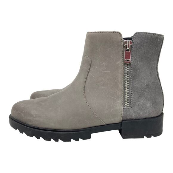 Sorel Emelie II Zip Bootie In Quarry Black Waterproof Full Grain Leather 7.5 - Picture 2 of 10